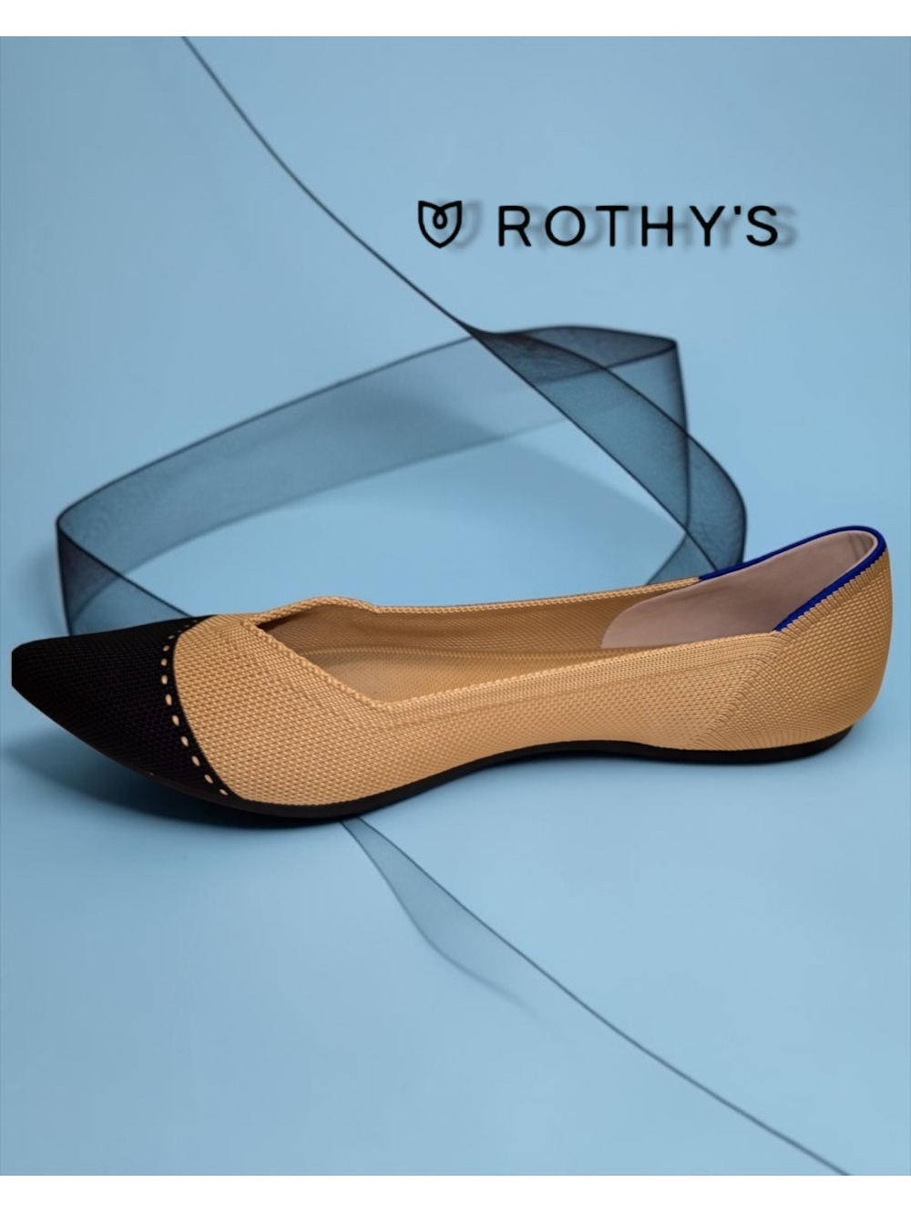 Rothy's The Point II Camel Captoe Flats - Size 9.5 (Excellent NWOB Condition) - Picture 7 of 10